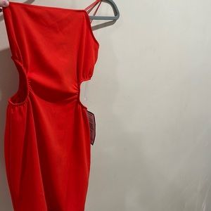red dress with cutouts